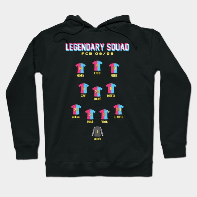 FC Barcelona Legendary 08/09 Squad Hoodie by dhaniboi